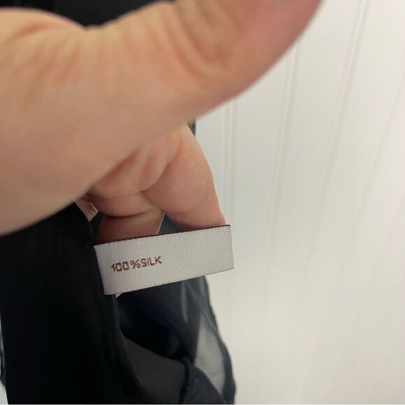 WALTER Tank Top Size 2 Black 100% Silk Chiffon Trim Racerback - Picture 3 of 6